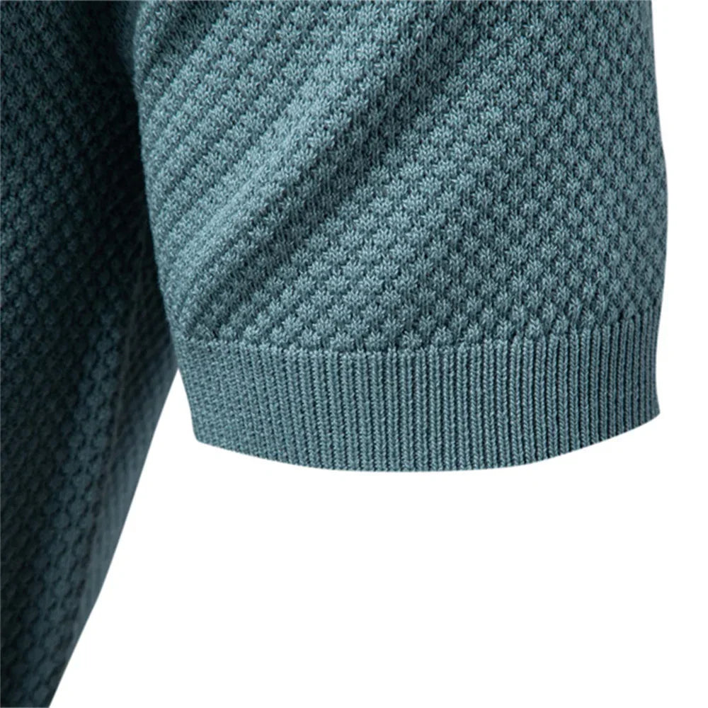 AIOPESON Men's Summer Breathable Polo Shirt Short Sleeve Solid Color Casual Polo Shirts for Men Lightweight Stretch Polo ﻿ - Evallys.com