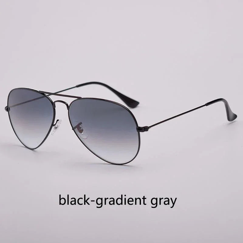 Top Quality Real Glass Lenses Men Women Sunglasses Brand Fashion Pilot Metal Frame Classic Style Outdoor UV400 Sun Glasses - Evallys.com