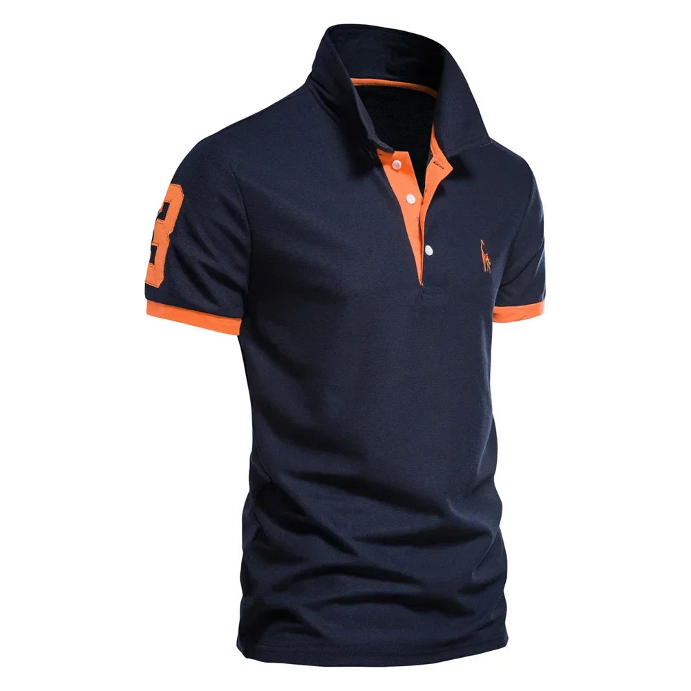AIOPESON Embroidery 35% Cotton Polo Shirts for Men Casual Solid Color Slim Fit Mens Polos New Summer Fashion Brand Men Clothing - Evallys.com