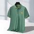 Men's Business Casual Short Sleeved Embroidered Solid Color Polo Shirt Fashionable Breathable Comfortable Summer Versatile Top - Evallys.com