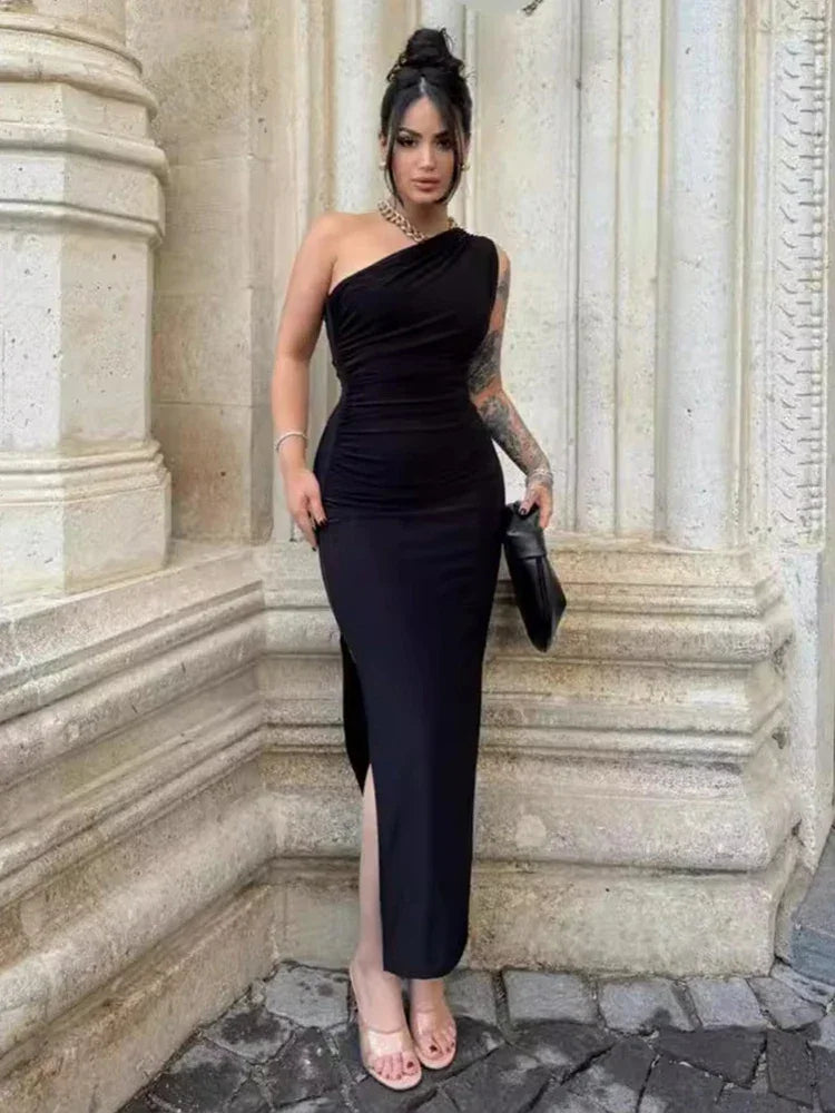 Sexy Split Maxi Dress for Women – Sleeveless Backless Club Dress - Evallys.com