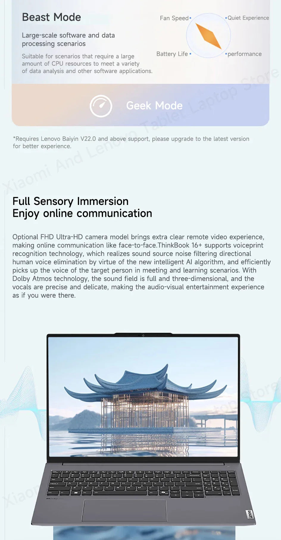 Lenovo Laptop Thinkbook 16+ 2024 AI 16" 2.5K 120Hz Intel Core Ultra5/Ultra9 32GB DDR5 1TB/2TB SSD Dolby Atoms 85Wh Notebook PC - Evallys.com