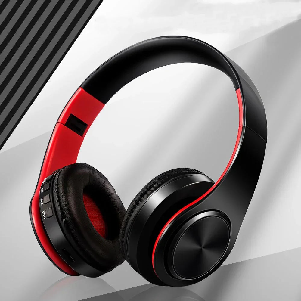 2025 Upgrading Wireless Bluetooth Headphones Stereo Headset Music Sports Overhead Earphone with Mic for Smart Phone TV PC Tablet - Evallys.com