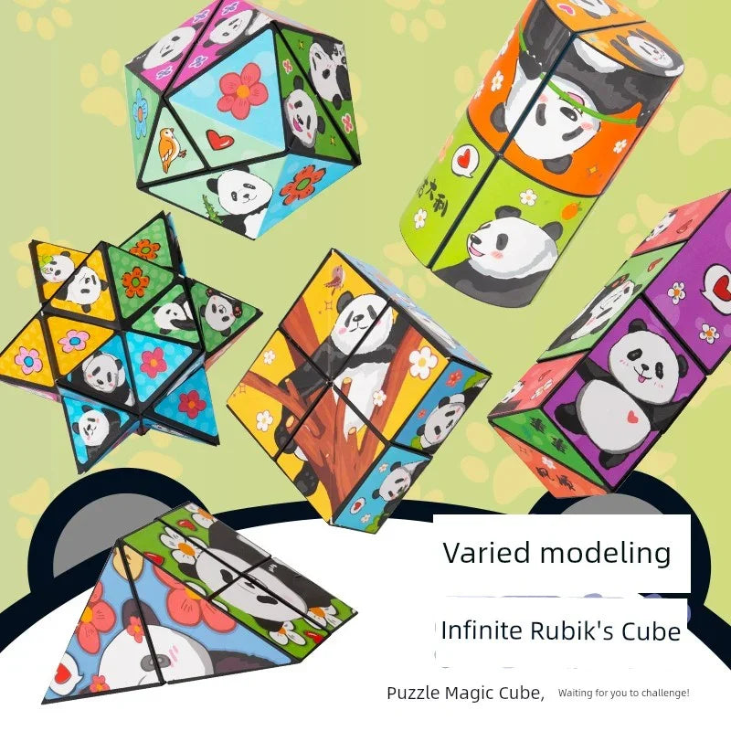 Variety Magnetic Cube Infinite Flip Deformation 3D Geometric Three-Dimensional Thinking Training Kids Educational Toy Boy - Evallys.com