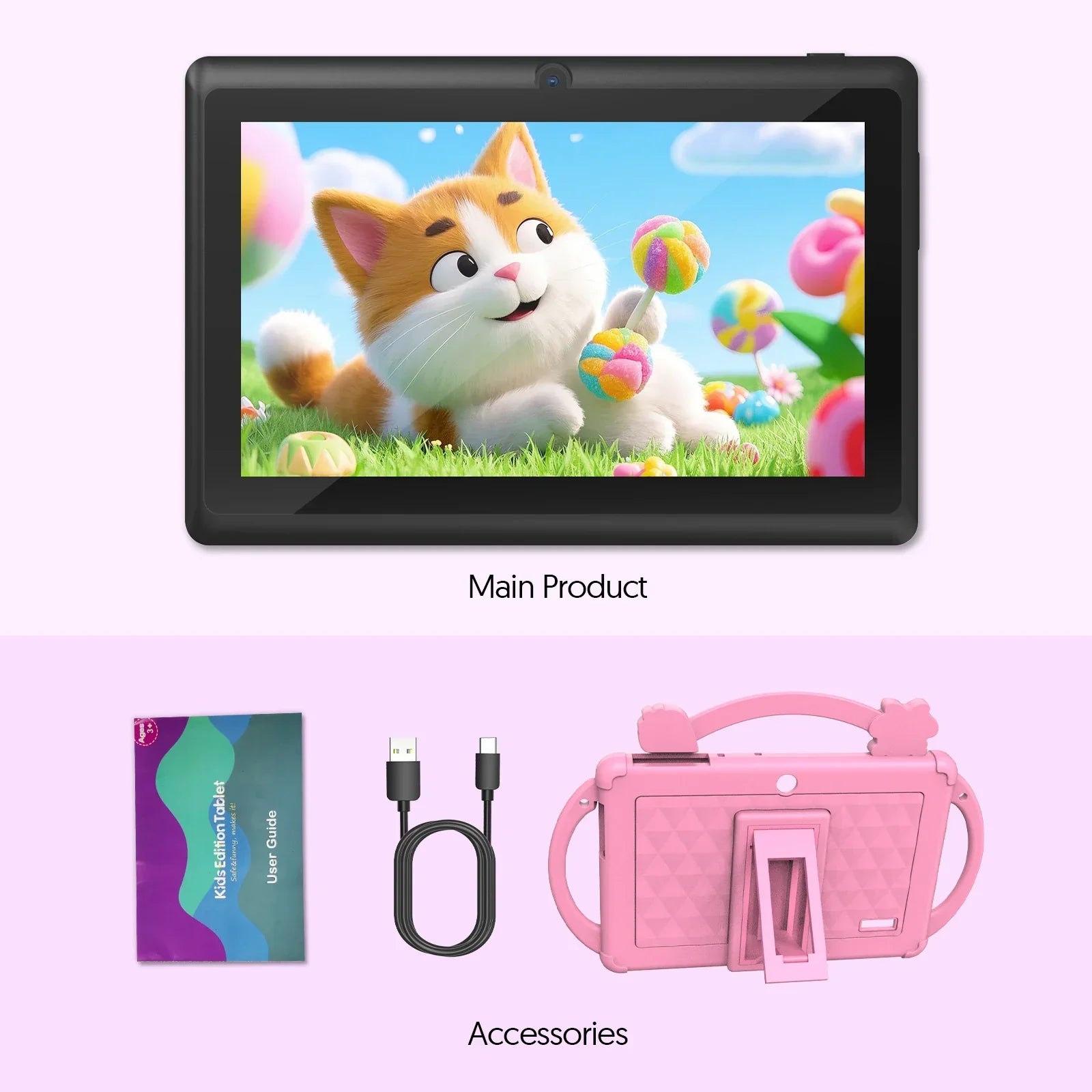 7-inch Android 13 children's tablet, 5G WiFi tablet, quad-core processor, 4GB (2g+2g-memory expansion) RAM+32GB ROM, with parent - Evallys.com