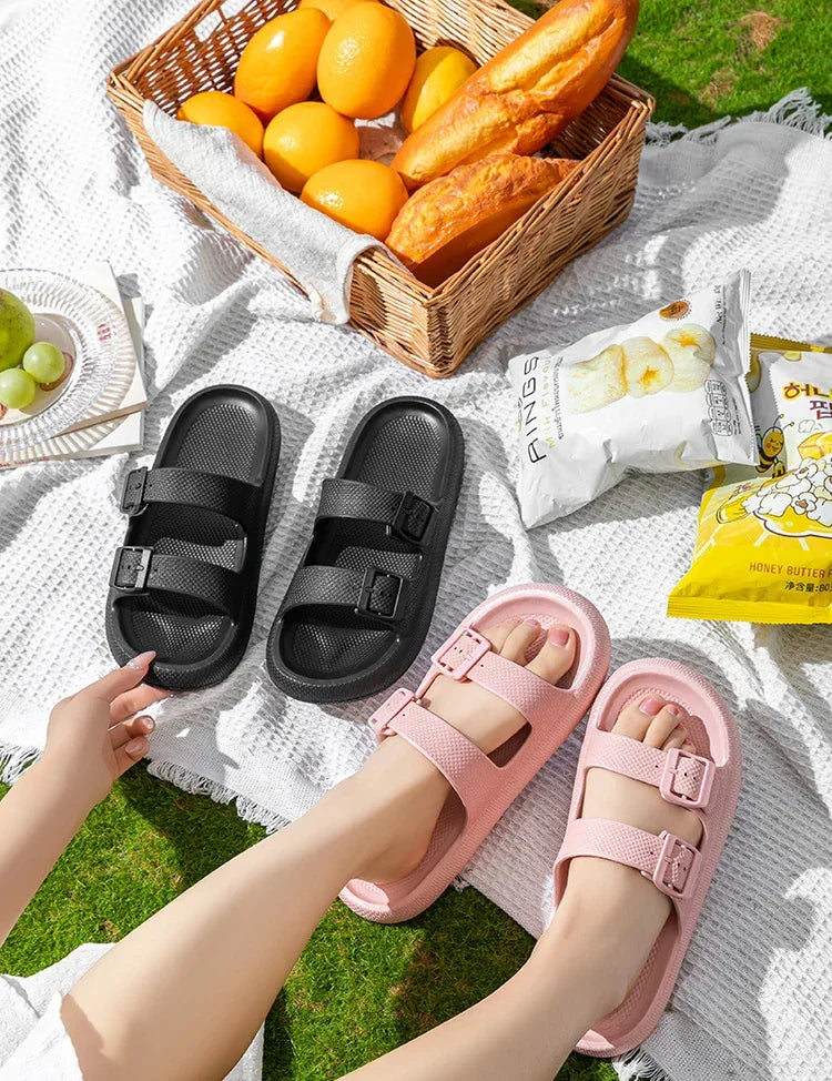 2025 Men’s Thick Sole Slippers – Non-Slip Shower & Indoor Sandals - Evallys.com