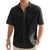 Men's Solid Color Cotton Linen Short Sleeve Shirts Vacation Beach Summer Tops with Pocket Casual Lightweight Button Shirts - Evallys.com
