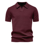 AIOPESON Men's Summer Breathable Polo Shirt Short Sleeve Solid Color Casual Polo Shirts for Men Lightweight Stretch Polo ﻿ - Evallys.com