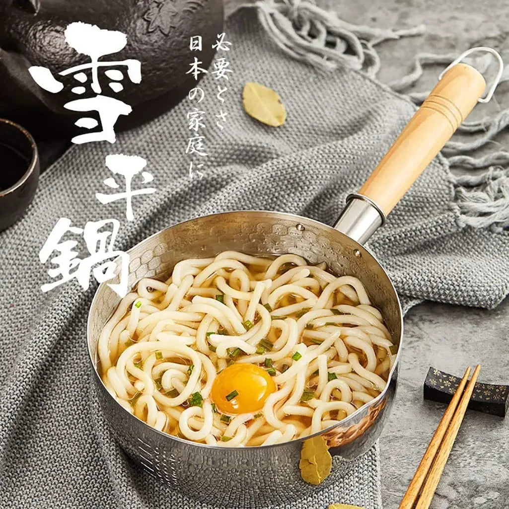 Stainless Steel Saucepan with Lid Solid wood handle with hook Multipurpose Sauce Pan with Pour Spouts, Sauce Pot, Cooking Pot - Evallys.com