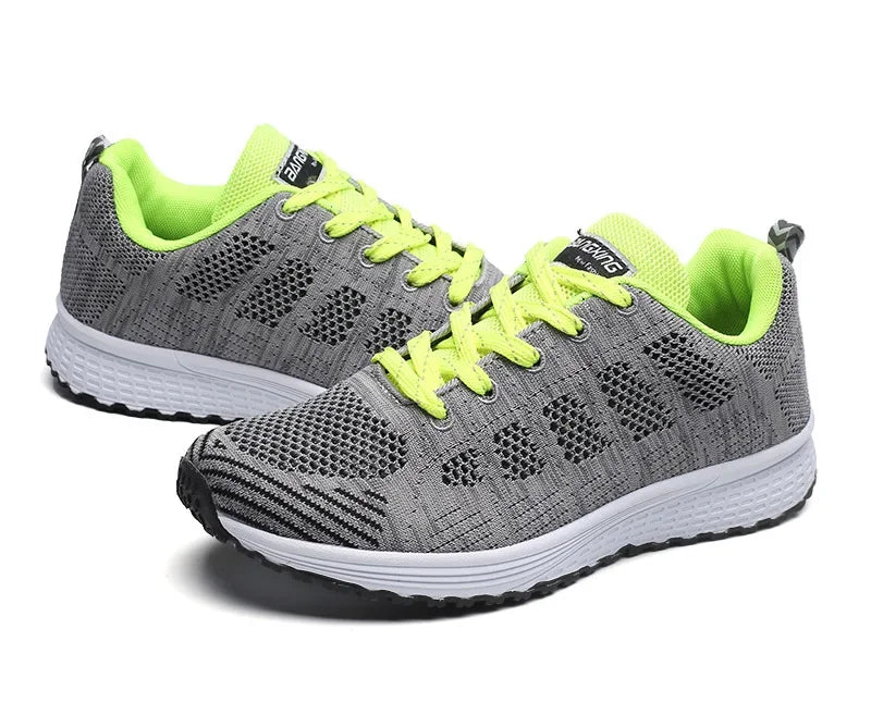 Women Casual Shoes Fashion Breathable Walking Mesh Flat Shoes Sneakers Women 2021 Gym Vulcanized Shoes White Female Footwear - Evallys.com