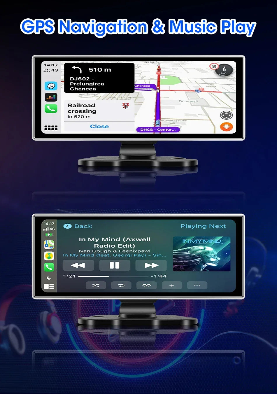 11.26 inch Car DVR 4K Dash Cam Dual Lens Wireless Carplay & Android Auto Video Recorder Monitor GPS Navigation 5G Wifi FM AUX - Evallys.com