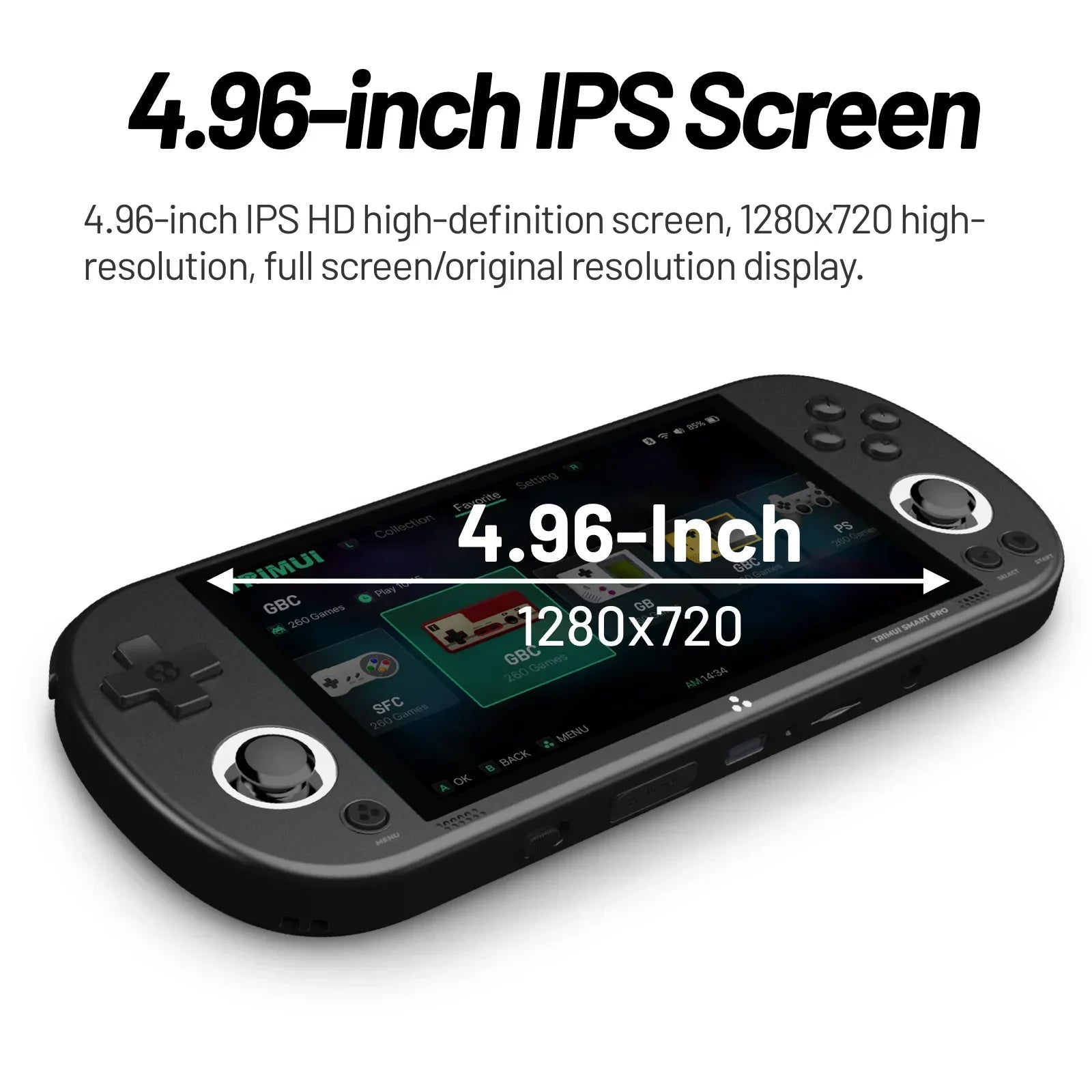Trimui Smart Pro Handheld Game Console 4.96''IPS Screen Linux System Joystick RGB Lighting Smartpro Retro Video Game Player Gift - Evallys.com
