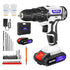 21V Portable Cordless Power Drill Set Impact Screw Driver with 1500mAh Li-Ion Rechargeable Battery 25+1 Torque Setting 45N.m - Evallys.com