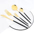 48pcs Black Gold Cutlery Set Knife Fork Coffee Spoon Dinnerware Stainless Steel Tableware Flatware Western Kitchen Silverware