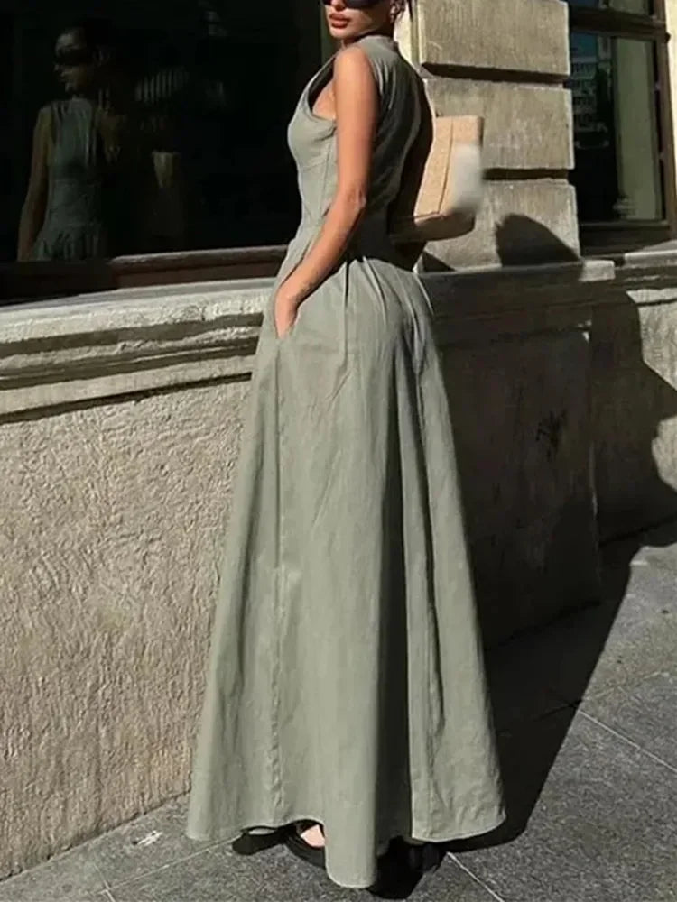 TRAF Sleeveless Bodycon Midi Dress – Elegant Summer Party Dress - Evallys.com