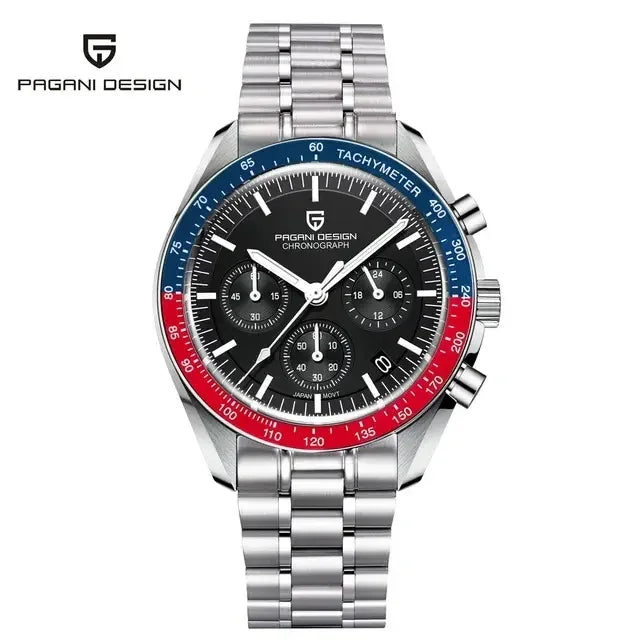 PAGANI DESIGN V4 New Quartz Men's Automatic Date Speed Chronograph Sapphire Mirror Sport Waterproof Watch All Steel VK63 Watches - Evallys.com