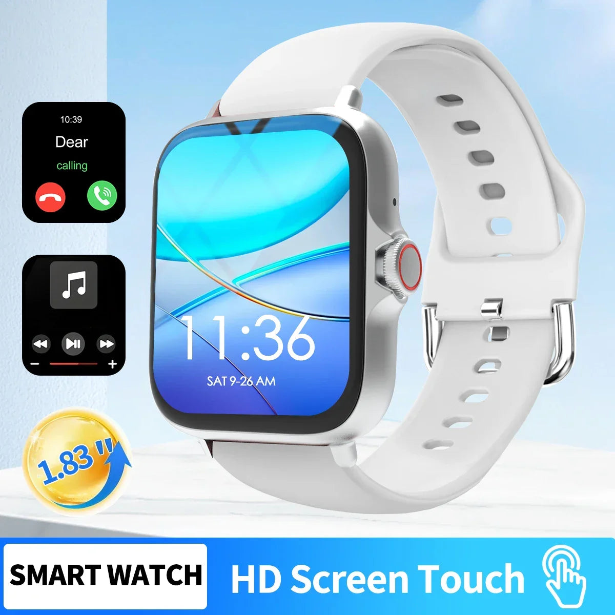 Hot Smart watch, wireless call/wireless music, message reminder,custom dial wallpaper and other functions, unisex - Evallys.com