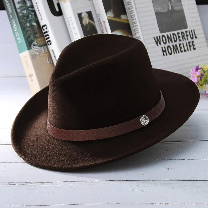 GEMVIE Western Fedora Cowboy Hat – Unisex Wide Brim Sombrero - Evallys.com