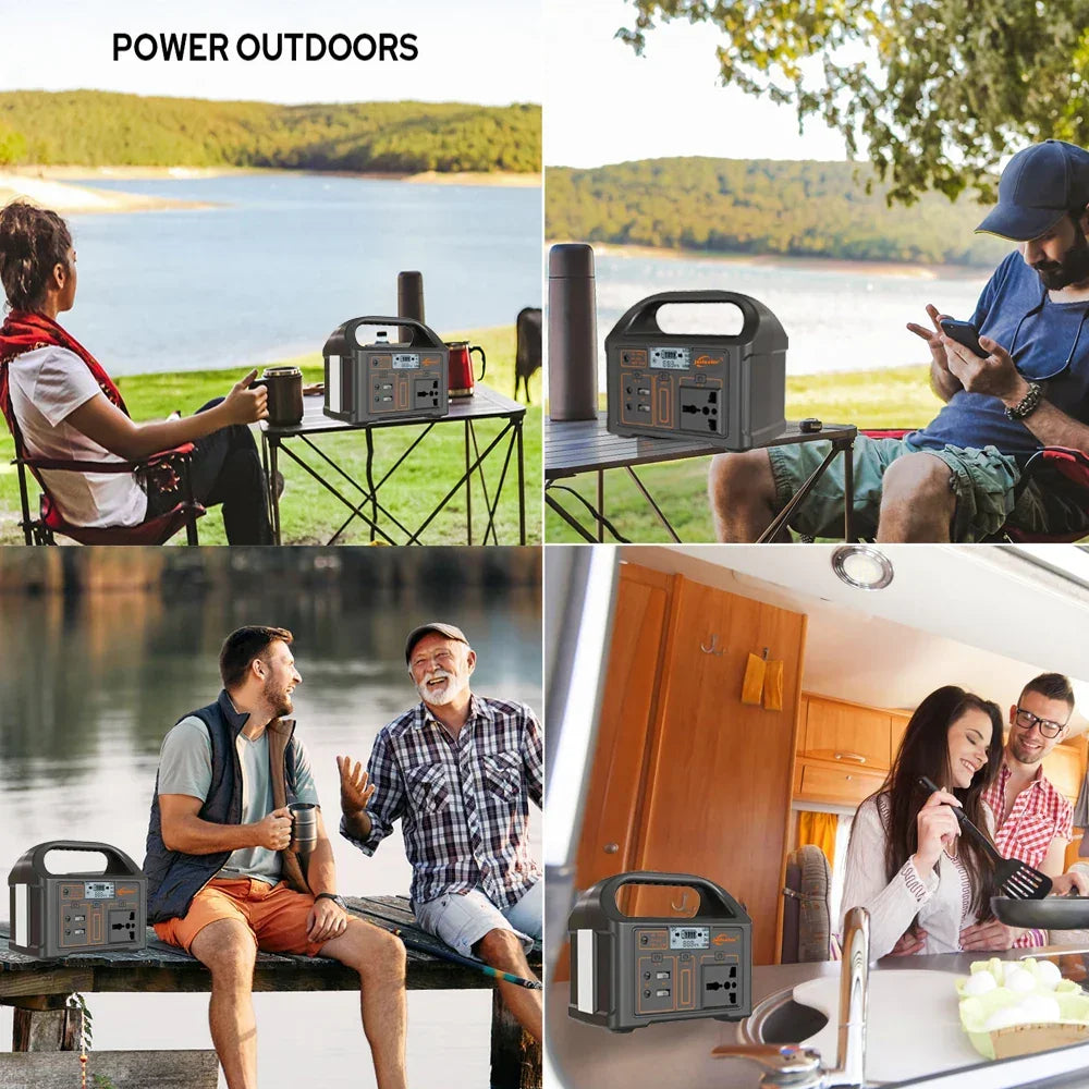 100W Portable Power Station 220V/110V Solar Generator Outdoor Emergency Mobile Power Bank 24000mAh LiFePO4 For Camping Power LED - Evallys.com