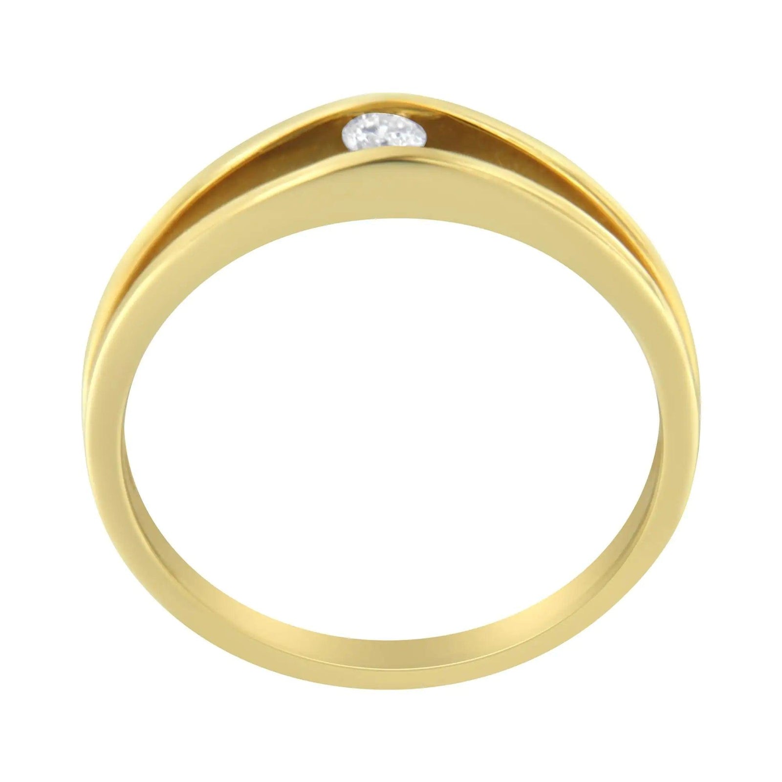 10K Yellow Gold Diamond Promise Ring (1/10 Cttw, H-I Color, I1-I2 Clarity) - Evallys.com # #