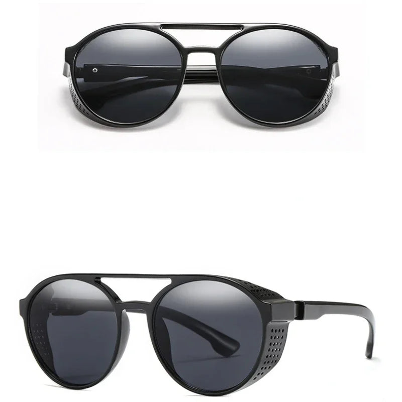 Men Fashion Round punk Sunglasses Women/Men 2022 Vintage Round Sun Glasses High Quality Brand Designer Sunglass de sol UV400 - Evallys.com