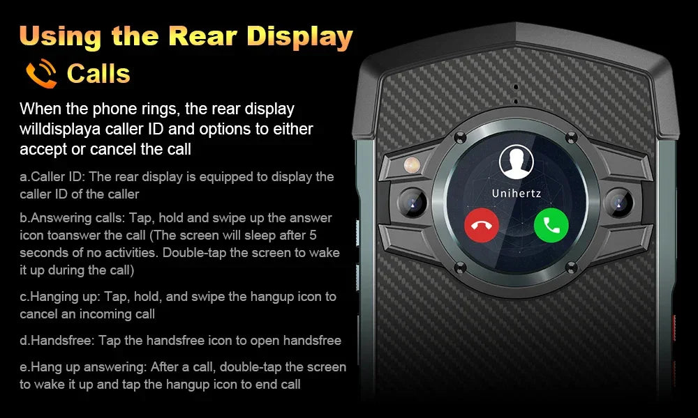 Unihertz Tick Tock 5G Rugged Smartphone Android 128GB 48MP Camera Cellphone 6000mAh Phone with Dual-Screen IP 68 Waterproof - Evallys.com