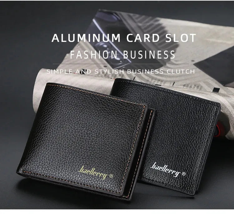 Men RFID Wallets New Short Card Holder Simple Style Male Purses Photo Holder Small Coin Bag Bifold Wallet Pocket For Men - Evallys.com