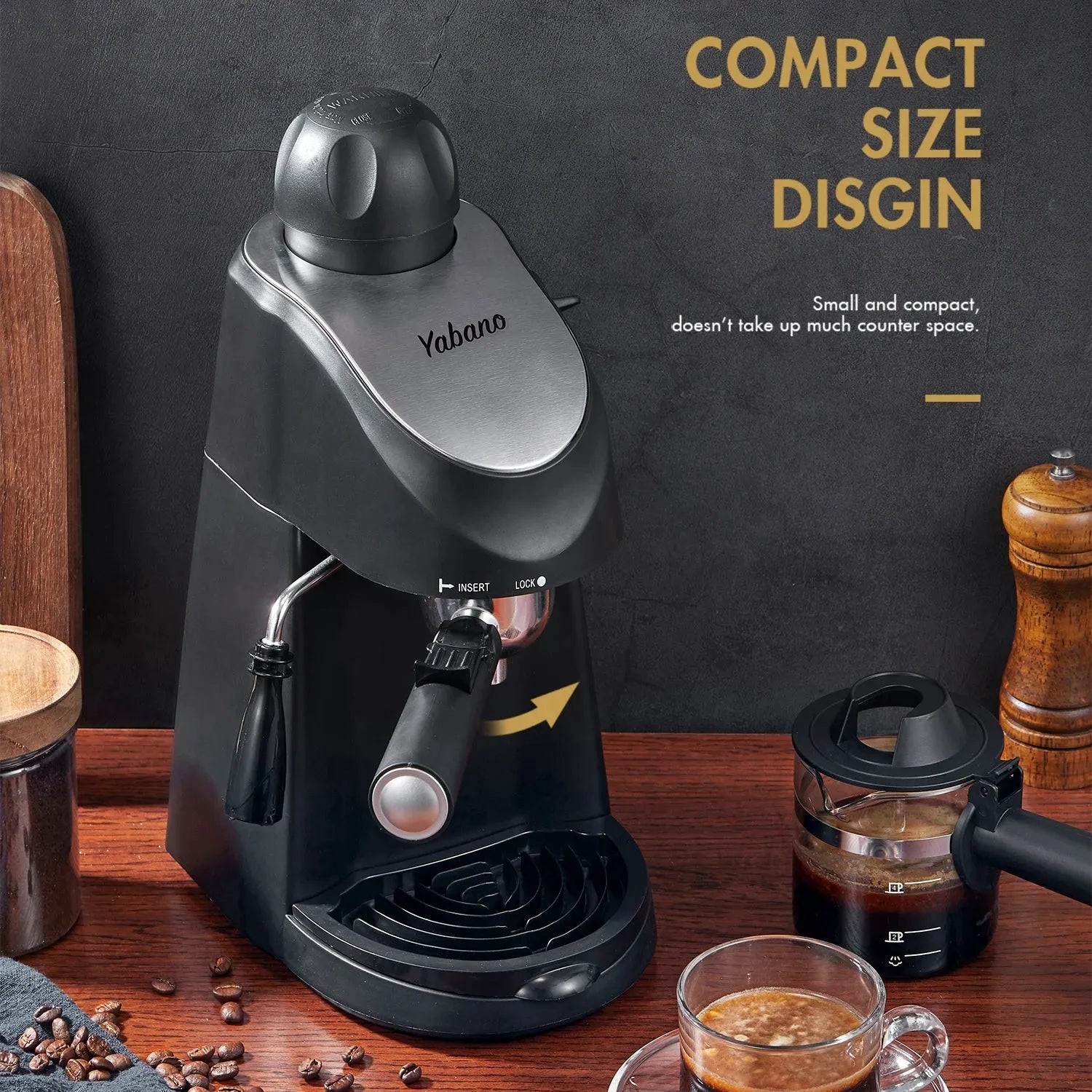 Yabano Espresso Machine, 3.5Bar Espresso Coffee Maker, Espresso and Cappuccino Machine with Milk Frother, Espresso Maker with St - Evallys.com