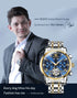 OLEVS Men's Watches Automatic Mechanical Business Wristwatch Waterproof Stainless Steel Strap Watch for Man Skeleton Calendar - Evallys.com