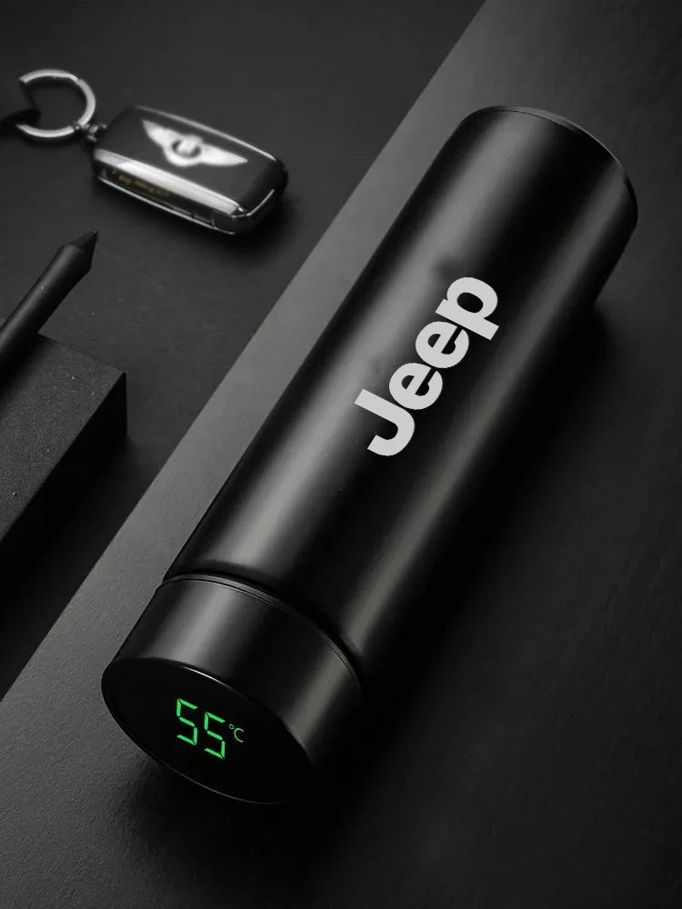 Car 500ml Intelligent Temperature Display Insulating Cup For Jeep Cherokee XJ SRT Renegade Compass Wrangler Patriot Trail Hawk