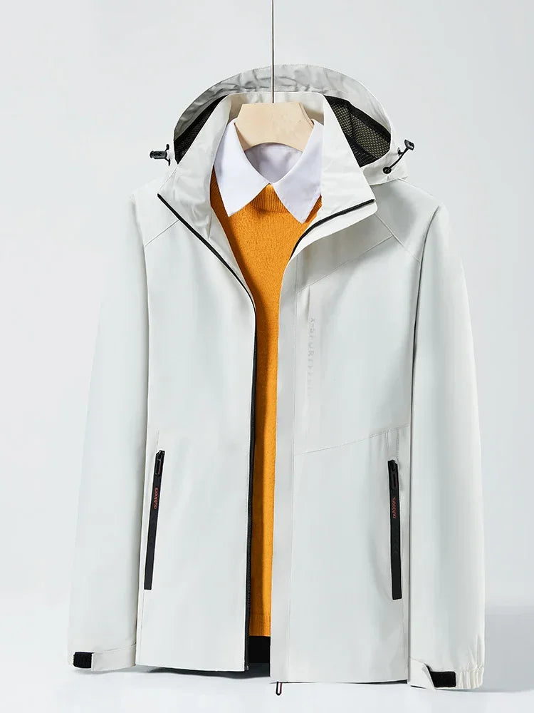 Spring Autumn Casual Jacket Men/Women Outdoor Waterproof and Windproof Hooded Windbreaker Coats - Evallys.com