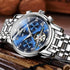 OLEVS Men's Watches Automatic Mechanical Business Wristwatch Waterproof Stainless Steel Strap Watch for Man Skeleton Calendar - Evallys.com