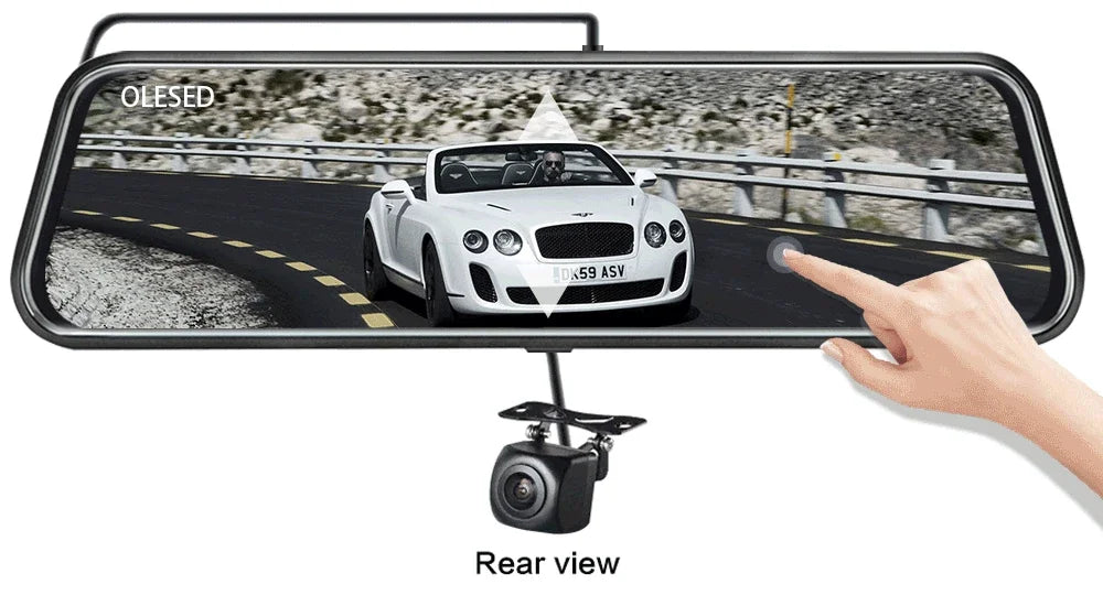 10 Inch Mirror Camera for Car Touch Screen Video Recorder Rearview mirror Dash Cam Front and Rear Camera Mirror DVR Black Box - Evallys.com