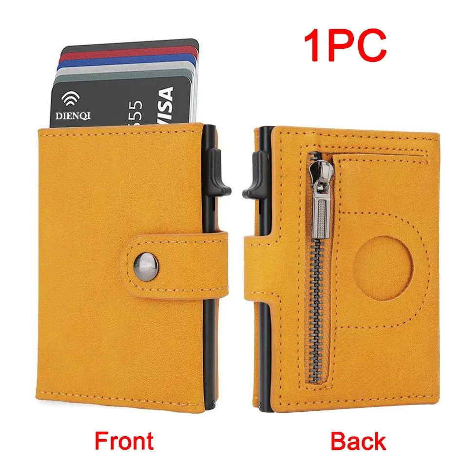 Rfid Carbon Fiber Men Wallets for Airtag Luxury Slim Mini Credit Card Holder Wallets for Men Air Tag Tracker Minimalist Purse - Evallys.com