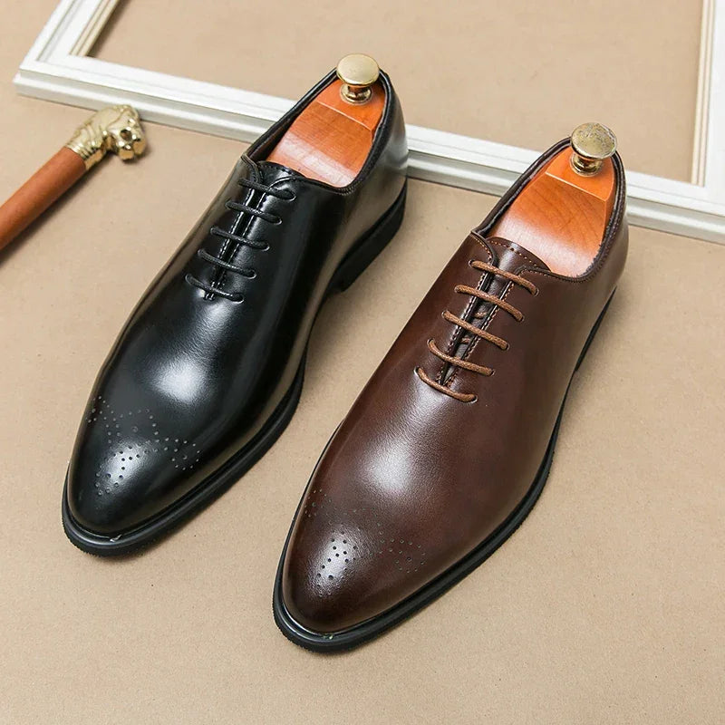 Luxury Men’s Leather Oxford Shoes – Formal Wedding & Office Footwear - Evallys.com