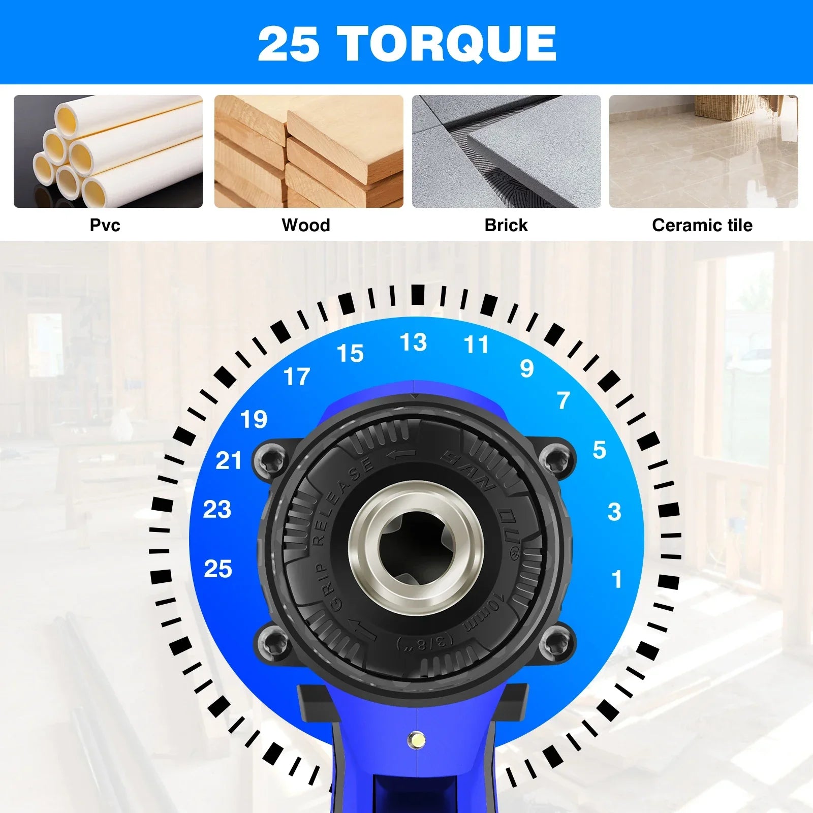 21V Cordless Power Drill,Handheld Screwdriver Drill Set with 25+1 Torque Setting,1.5AH Li-ion Battery&Fast Charger,2-Gear Drill - Evallys.com