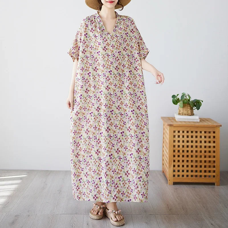 Bohemian Summer Maxi Dress – Vintage Loose Beach Streetwear - Evallys.com