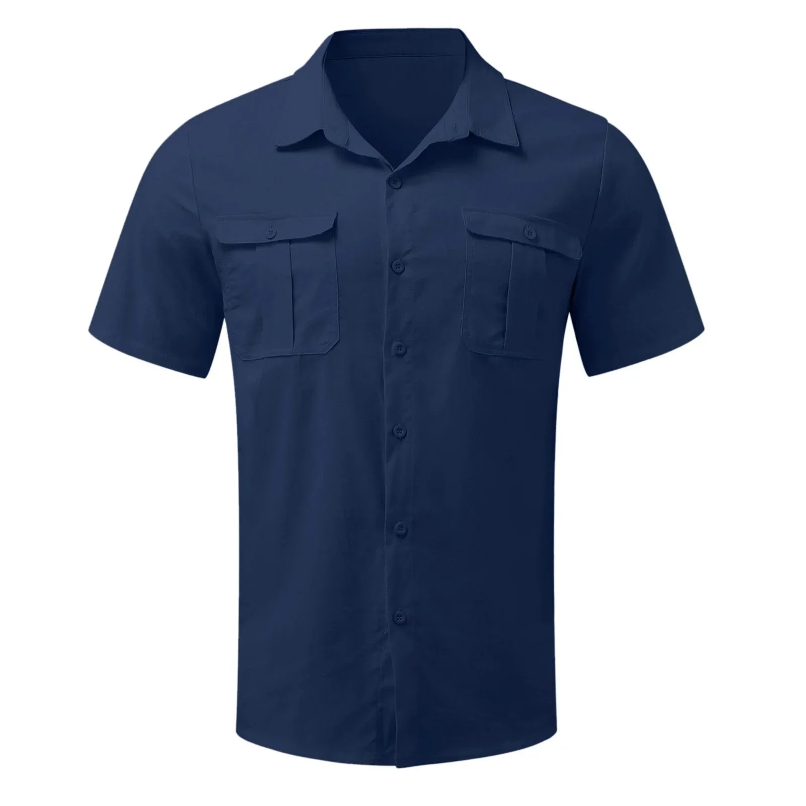 Cotton Linen Hot Sale Men Short-Sleeved Shirts Summer Solid Color Stand-Up Collar Casual Beach Style Plus SizeMale Shirts M-5XL - Evallys.com