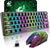T61 Wireless Gaming Keyboard and Mouse Combo, Ergonomic 61 Key Rainbow LED Backlight Rechargeable 4000mAh Battery Mouse Pad - Evallys.com