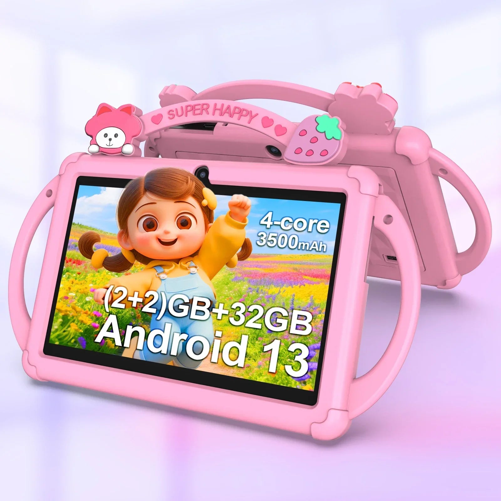 7-inch Android 13 children's tablet, 5G WiFi tablet, quad-core processor, 4GB (2g+2g-memory expansion) RAM+32GB ROM, with parent - Evallys.com