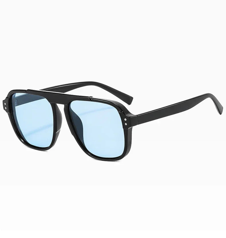 SORVINO Oversized Red Square Rivets Sunglasses Fashion Women Vintage Brand Designer Men Trendy Yellow Sun Glasses Shades UV400 - Evallys.com