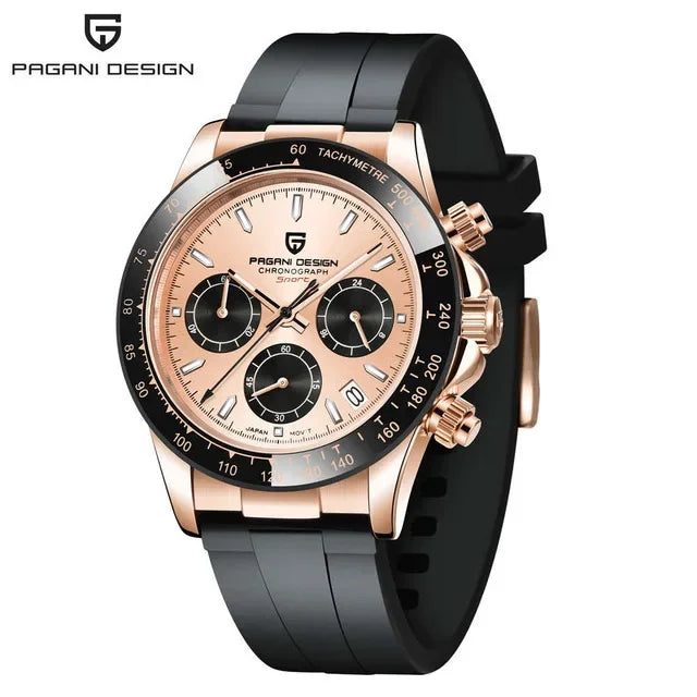 40mm New V2 PAGANI DESIGN Men's Quartz Watches Sapphire Retro Chronograph Stainless Steel Waterproof Watch Men Relogio Masculino - Evallys.com