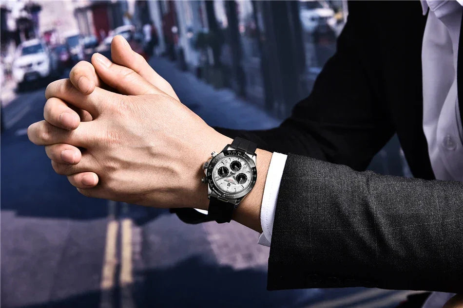 40mm New V2 PAGANI DESIGN Men's Quartz Watches Sapphire Retro Chronograph Stainless Steel Waterproof Watch Men Relogio Masculino - Evallys.com