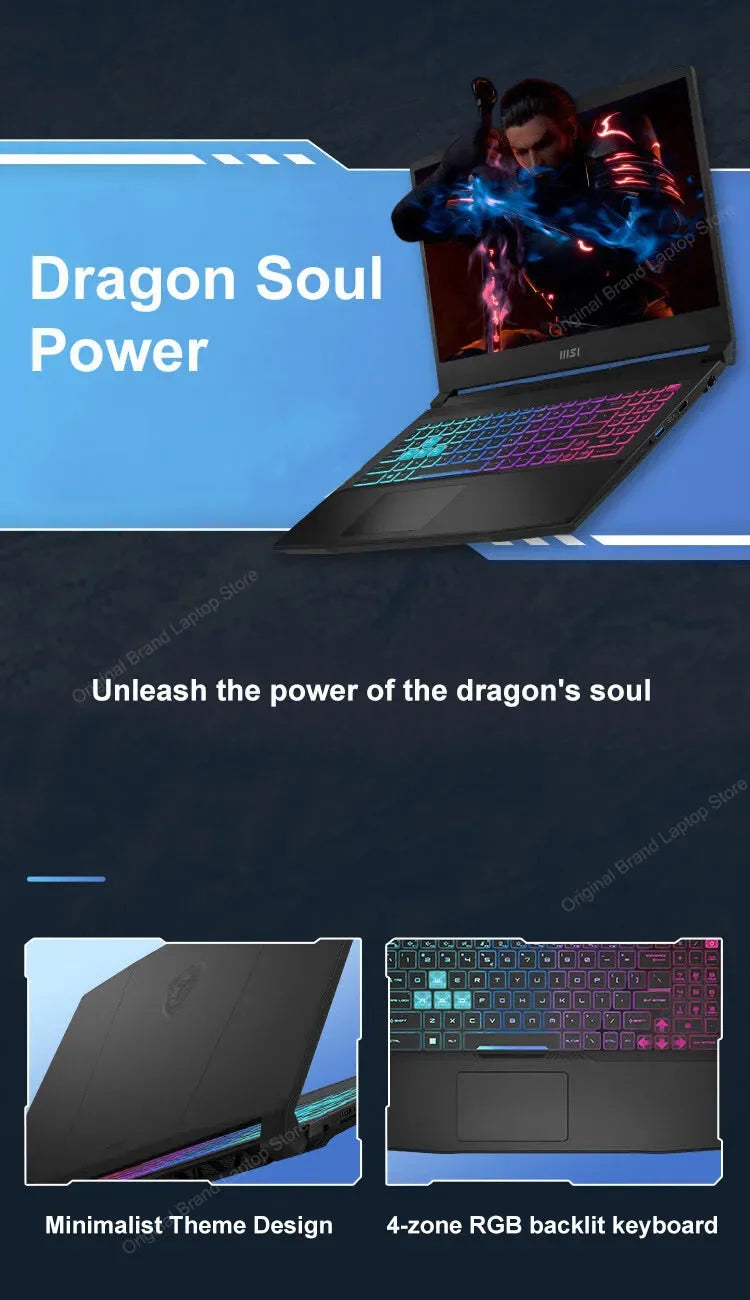 2024 MSI Katana A15 AI Laptop 15.6 Inch 2.5K QHD 165Hz IPS Screen Notebook AMD Ryzen R7-8845HS 32GB 1TB RTX4060 Gaming Computer - Evallys.com