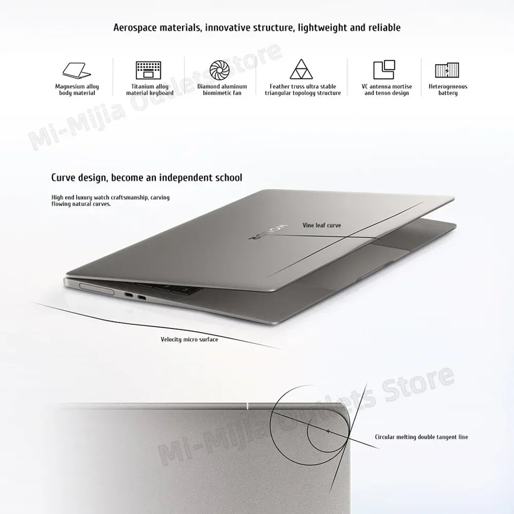 Honor MagicBook Art 14 Snapdragon Edition 1kg Ultra Thin Laptop X Elite 32G 1T 3.1K Eye Screen Notebook - Evallys.com