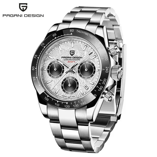 40mm New V2 PAGANI DESIGN Men's Quartz Watches Sapphire Retro Chronograph Stainless Steel Waterproof Watch Men Relogio Masculino - Evallys.com