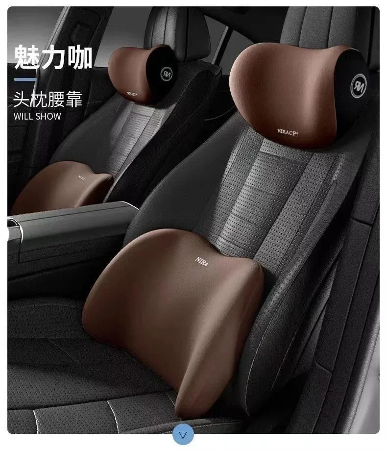 Car Headrest/Lumbar Support Car Neck Pillow Waist Cushion Driver Seat Backrest Car Cushion Driving Lumbar Support Waist Support - Evallys.com