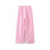 TRAF 2024 Spring Female Casual Hoodies Zipper Coats+Elastic Waist Baggy Pants 2 Pieces Set Elegant Loose Solid Pink Grey Pants - Evallys.com