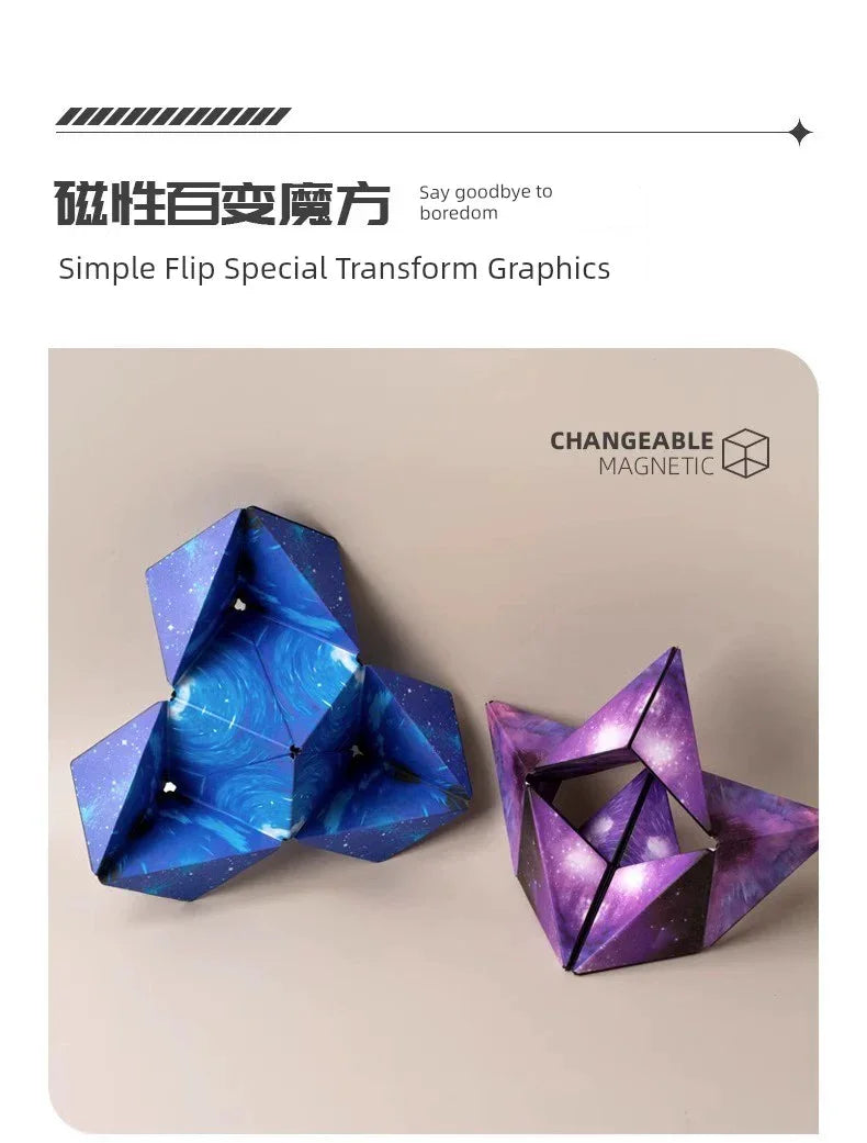 Variety Magnetic Cube Infinite Flip Deformation 3D Geometric Three-Dimensional Thinking Training Kids Educational Toy Boy - Evallys.com