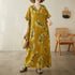 Vintage Cotton Summer Maxi Dress – Harajuku Floral Beachwear - Evallys.com